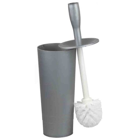 HOME BASICS Plastic Toilet Brush Holder, Grey TB45048
